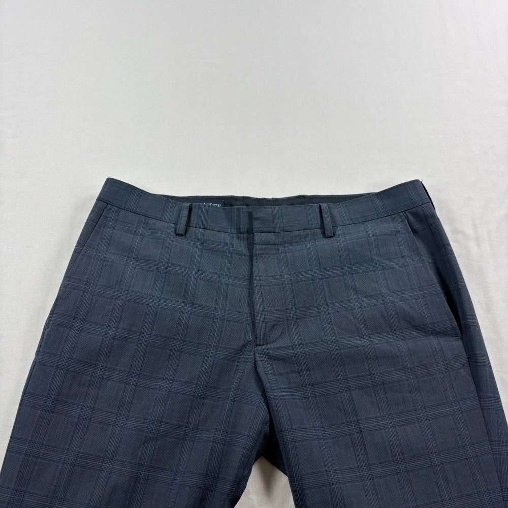 J Crew Thompson Pants Mens 34x32 (Fits 34x30) Plaid Wool Blend Slacks Tapered